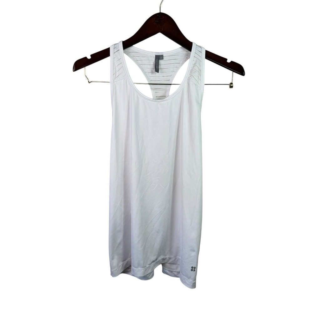 Sweaty Betty Tank Top Womens Small White Racerback‎ Mesh Back Stretch